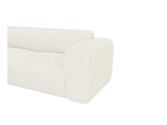 Grote linkerhoek bank met chaise longue rugleuning van witte badstof - afbeelding 5 van  9