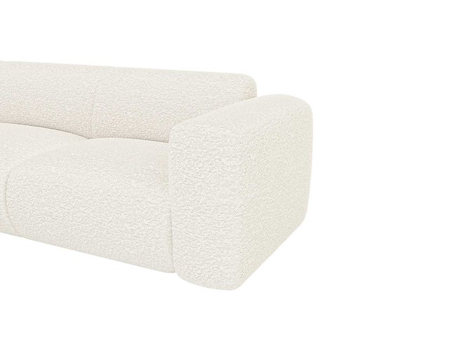 Grote linkerhoek bank met chaise longue rugleuning van witte badstof - afbeelding 5 van  8