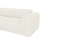 Grote linkerhoek bank met chaise longue rugleuning van witte badstof - afbeelding 5 van  8