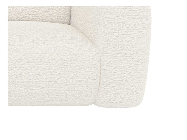 Grote linkerhoek bank met chaise longue rugleuning van witte badstof - afbeelding 6 van  8