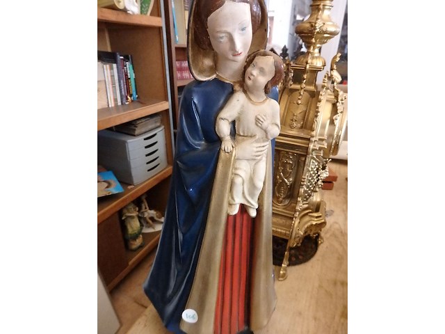 Grote madonna met kind, gesigneerd, hoogte 54cm - afbeelding 1 van  3