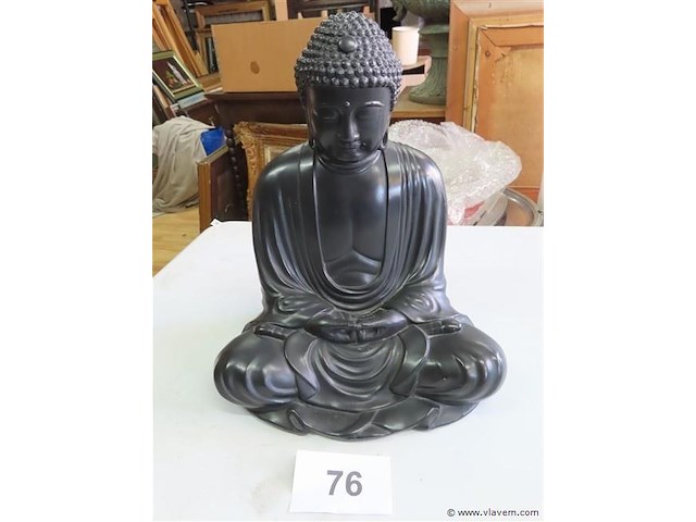 Grote metalen buddha gemarkeerd - afbeelding 1 van  5