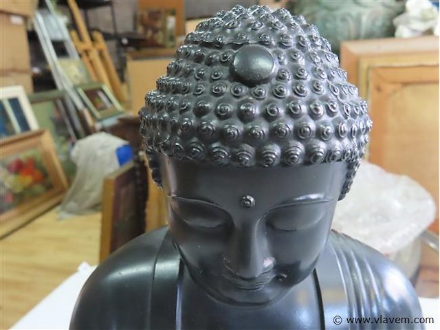 Grote metalen buddha gemarkeerd - afbeelding 2 van  5