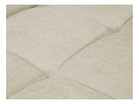 Grote panoramische hoekbank van beige stof met textuur - afbeelding 9 van  10
