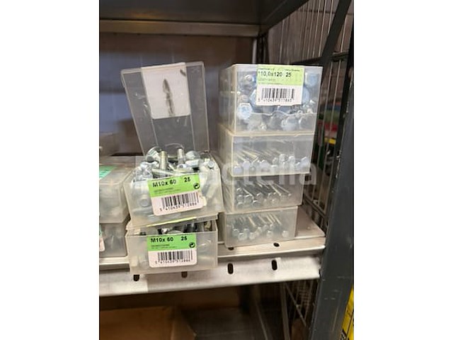 Grote partij bevestigingsmaterialen. schroeven, ankers, bouten en moeren waaronder rvs - afbeelding 13 van  20