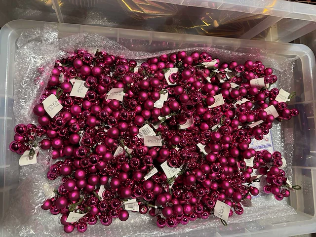 Grote partij roze en rode kerstdecoratie, diverse soorten - afbeelding 14 van  27