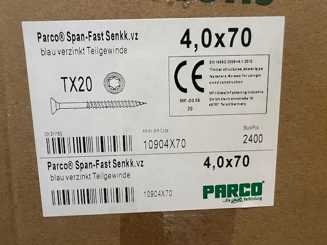 Grote partij schroeven 32400 stuks halve pallet - afbeelding 7 van  10