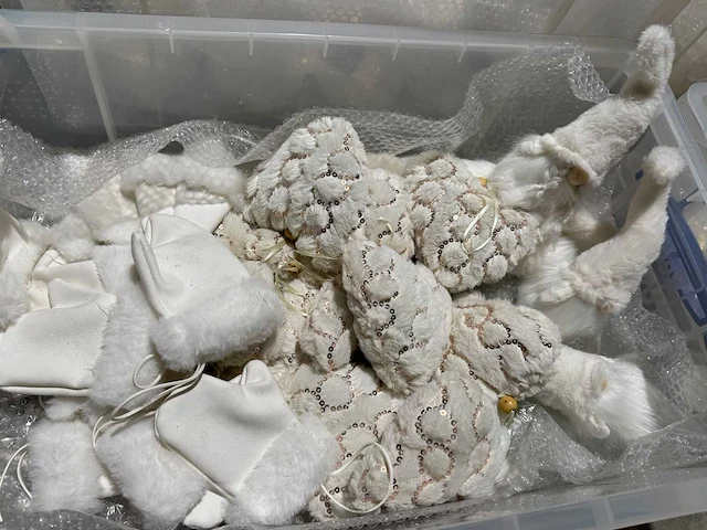 Grote partij witte kerst- en winterdecoratie, diverse soorten - afbeelding 10 van  26