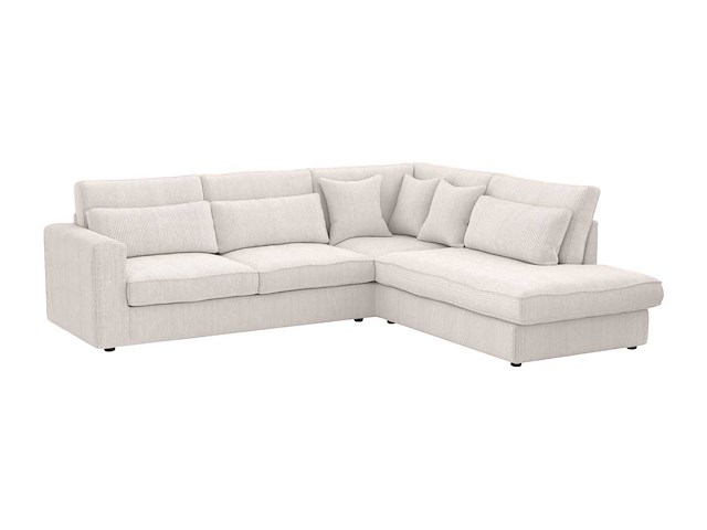 Grote rechterhoek bank - beige corduroy - afbeelding 3 van  5