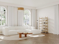 Grote rechterhoek bank - witte badstof - maison céphy - afbeelding 1 van  6