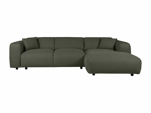 Grote rechterhoekbank van groen gevlekte stof van maison céphy - afbeelding 2 van  6