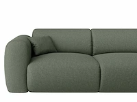 Grote rechterhoekbank van groen gevlekte stof van maison céphy - afbeelding 4 van  6