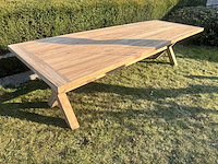 Grote teak tafel met "cross" poot - afbeelding 2 van  3