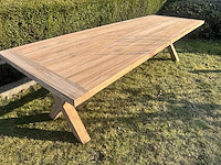 Grote teak tafel met "cross" poot - afbeelding 3 van  3