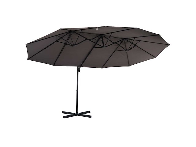 Grote uitkragende parasol xxl hellend met kruisvoet - afbeelding 2 van  8