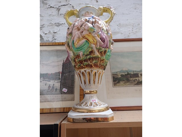 Grote vaas capodimonte - afbeelding 1 van  2