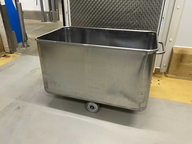 Grote verrijdbare rvs stapelbak 400 l - afbeelding 1 van  4