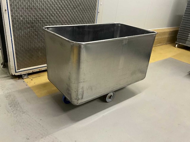 Grote verrijdbare rvs stapelbak 400 l - afbeelding 2 van  4