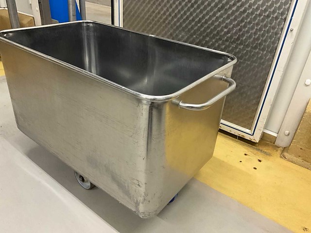 Grote verrijdbare rvs stapelbak 400 l - afbeelding 4 van  4