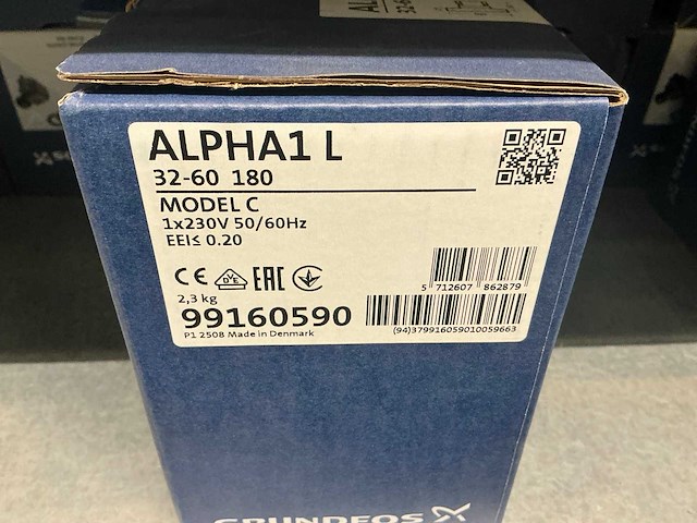Grundfos alpha 1 l 32-60 180 cv-pomp (3x) - afbeelding 3 van  3
