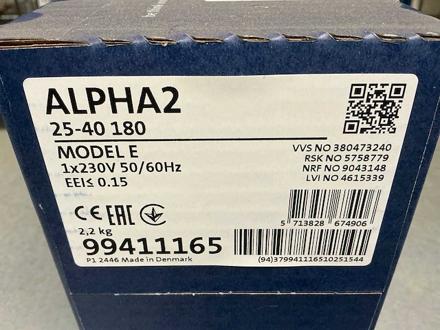 Grundfos alpha 2 25-40 180 cv-pomp - afbeelding 3 van  3