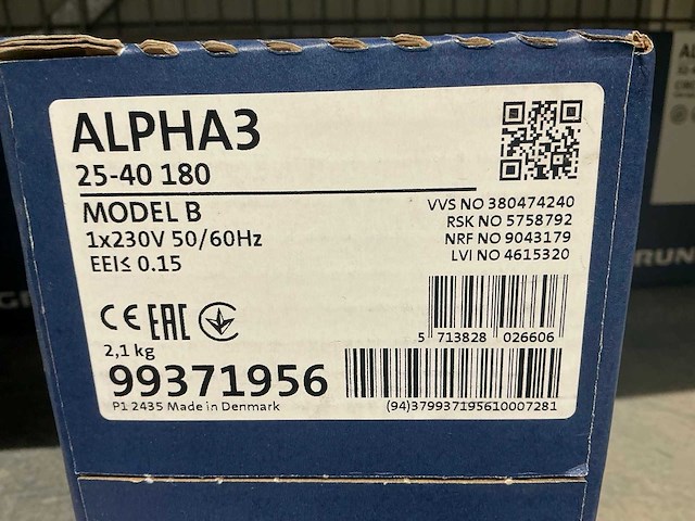 Grundfos alpha 3 25-40 180 cv-pomp (2x) - afbeelding 3 van  3