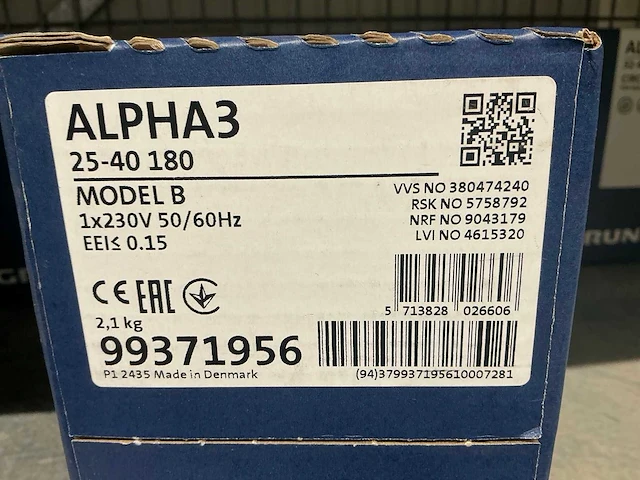 Grundfos alpha 3 25-40 180 cv-pomp - afbeelding 3 van  3