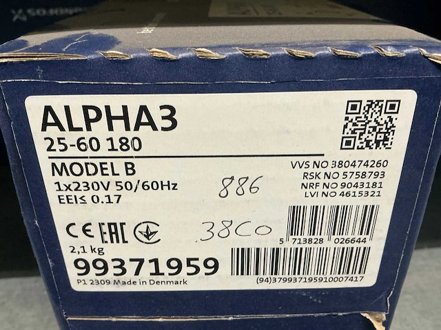 Grundfos alpha 3 25-60 180 cv-pomp - afbeelding 3 van  3