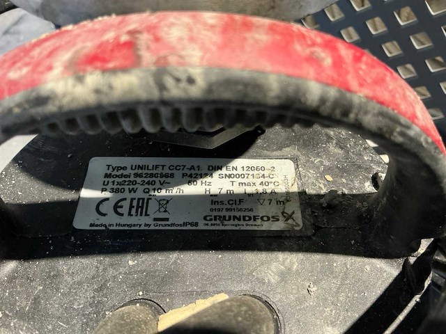 Grundfos unilift cc7-a1 vuilwater dompelpomp - afbeelding 4 van  4