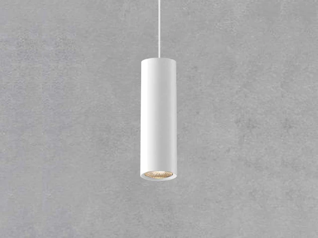 Gu10 decoratief hanglamp cilinder 24cm zand wit(8x) - afbeelding 4 van  6