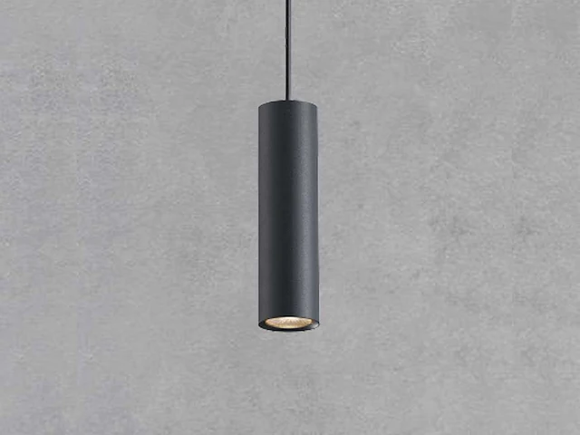 Gu10 decoratief hanglamp cilinder 24cm zand zwart(8x) - afbeelding 5 van  5