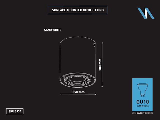 Gu10 design opbouwspot armatuur 10cm wit kantelbaar(6x) - afbeelding 4 van  4