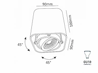 Gu10 design opbouwspot armatuur 10cm zwart kantelbaar(10x) - afbeelding 9 van  9
