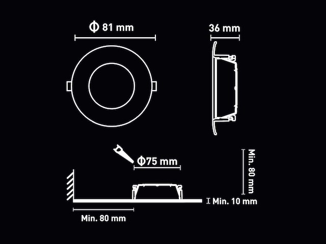 Gu10 inbouw armatuur met lamphouder (100x) - afbeelding 8 van  10