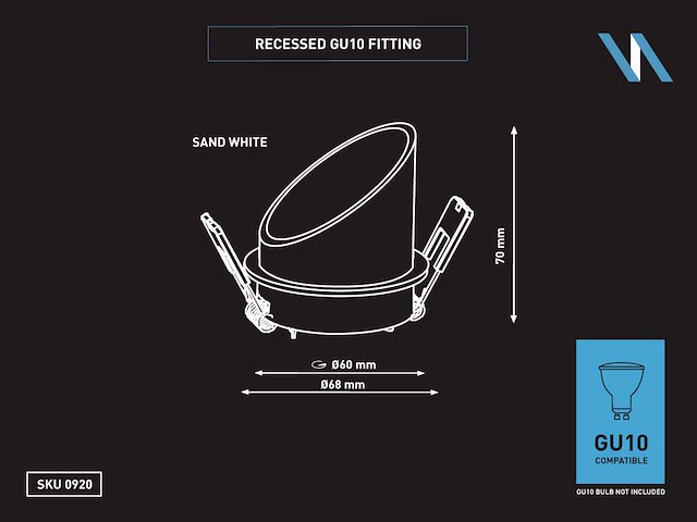 Gu10 inbouw armatuur met lamphouder (50x) - afbeelding 4 van  5