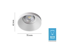 Gu10 inbouw armatuur met lamphouder(100x) - afbeelding 5 van  6
