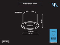 Gu10 inbouw armatuur met lamphouder(50x) - afbeelding 3 van  5