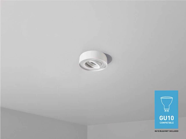Gu10 inbouw armatuur wit kantelbaar met lamphouder(20x) - afbeelding 2 van  5