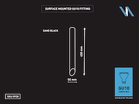 Gu10 opbouw design armatuur 45cm(20x) - afbeelding 2 van  10