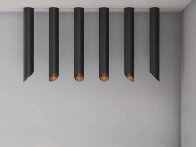 Gu10 opbouw design armatuur cilinder zand zwart 45cm(20x) - afbeelding 8 van  10