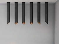 Gu10 opbouw design armatuur cilinder zand zwart 45cm(20x) - afbeelding 8 van  10