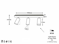 Gu10 opbouwspot armatuur - 3 draaibaar spots (4x) - afbeelding 5 van  5