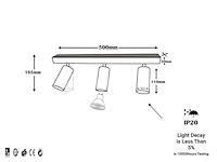 Gu10 opbouwspot armatuur - 3 draaibaar spots (6x) - afbeelding 3 van  4