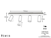 Gu10 opbouwspot armatuur - 4 draaibaar spots( x6) - afbeelding 5 van  5