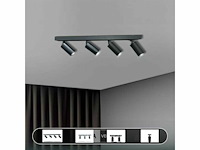 Gu10 opbouwspot armatuur - 4 draaibaar spots( x6) - afbeelding 5 van  6