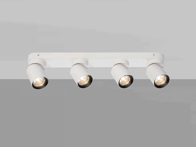 Gu10 opbouwspot armatuur 4 cilinder zand wit en zwart draaibaar(4x) - afbeelding 5 van  6