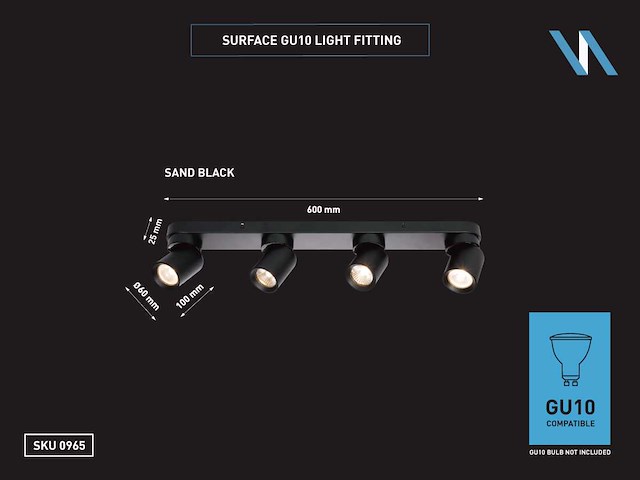 Gu10 opbouwspot armatuur 4 kop draaibaar(3x) - afbeelding 7 van  7