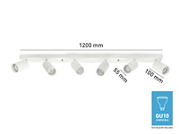 Gu10 opbouwspot armatuur 6 cilinders zand wit draaibaar(4x) - afbeelding 4 van  4