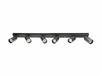 Gu10 opbouwspot armatuur 6 cilinders zand zwart draaibaar(4x)