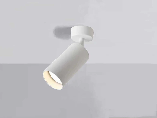 Gu10 opbouwspot armatuur cilinder zand wit draaibaar(50x) - afbeelding 1 van  7